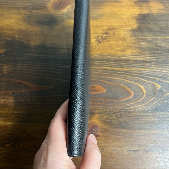 Coach Black Pebbled Leather Long Flap Card‎ Wallet Everyday Minimalist Classic - Picture 9 of 16